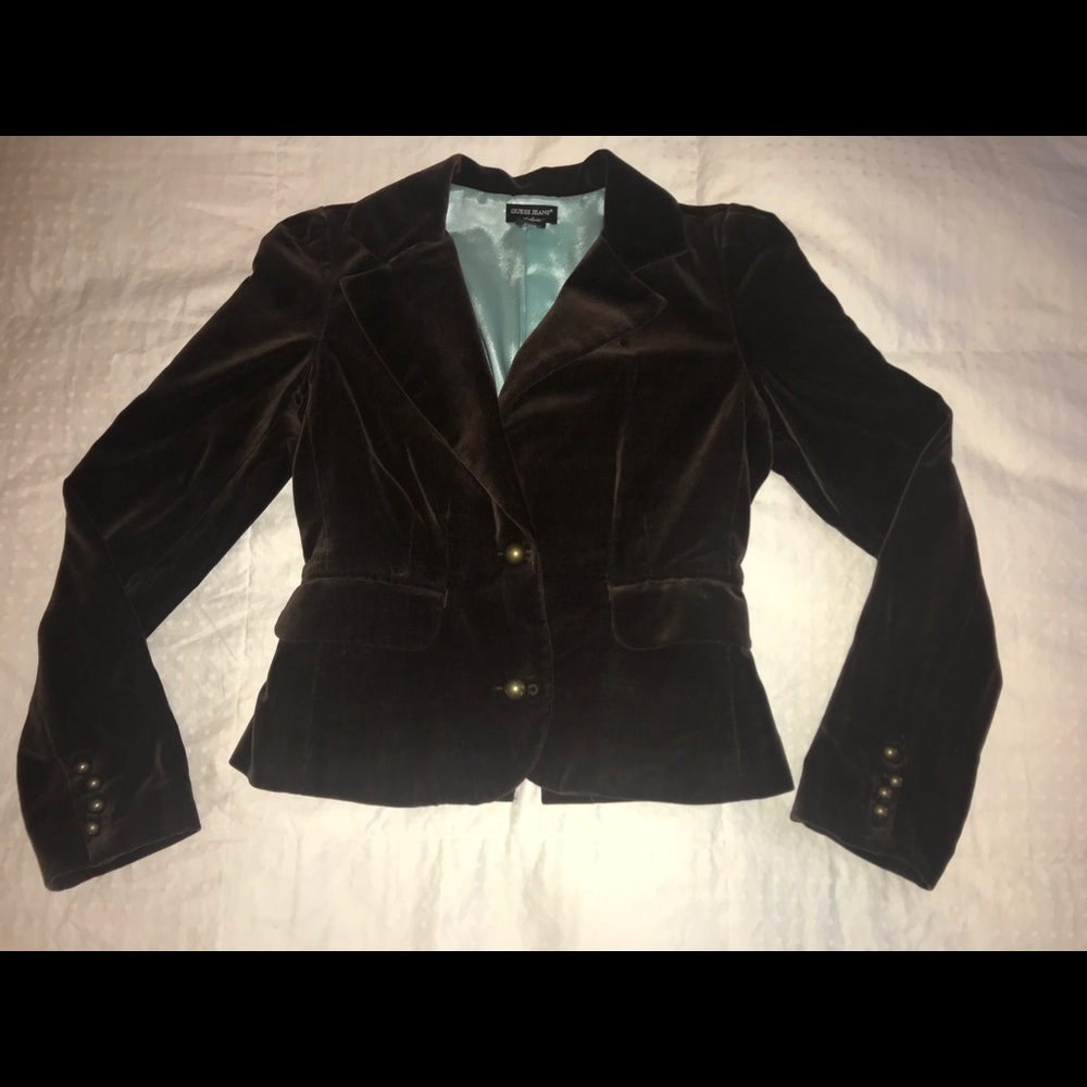 Guess Vintage Lined Velvet Blazer Small